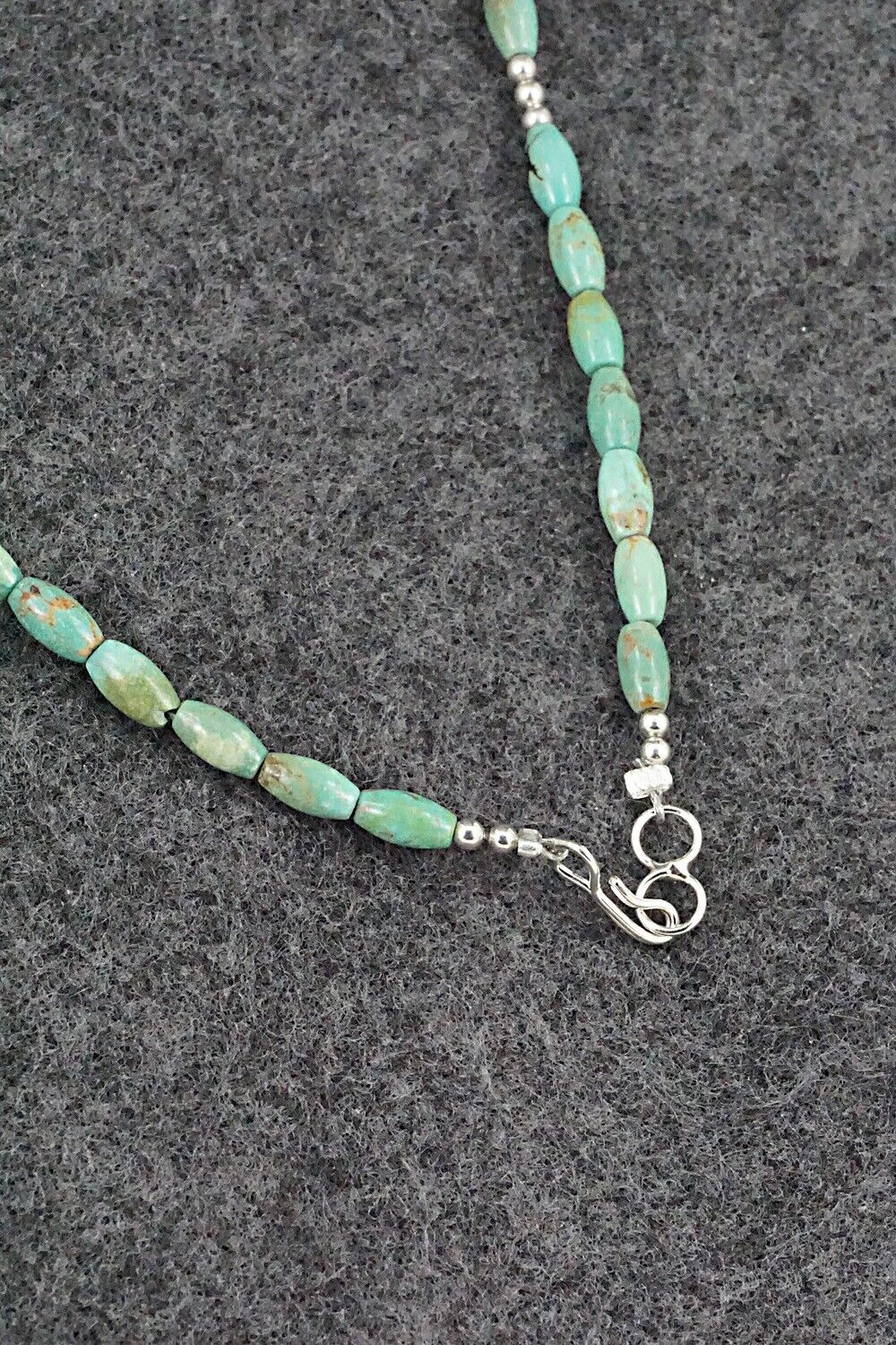 Turquoise & Sterling Silver Necklace 20" - Doreen Jake