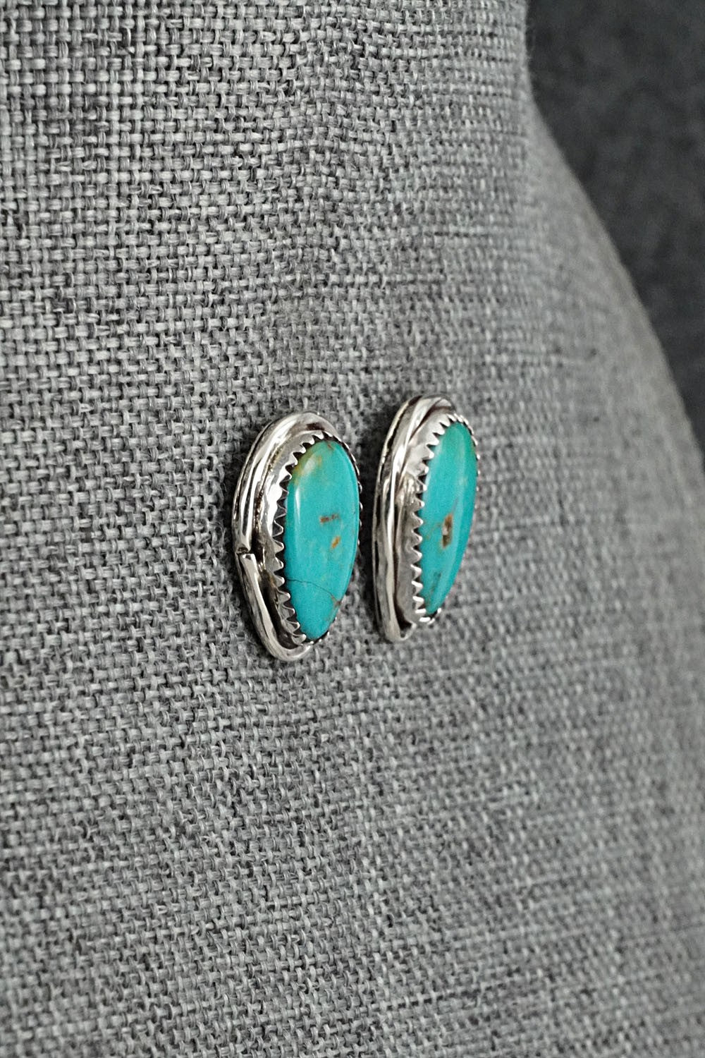 Turquoise & Sterling Silver Earrings - Ernest Hawthorne