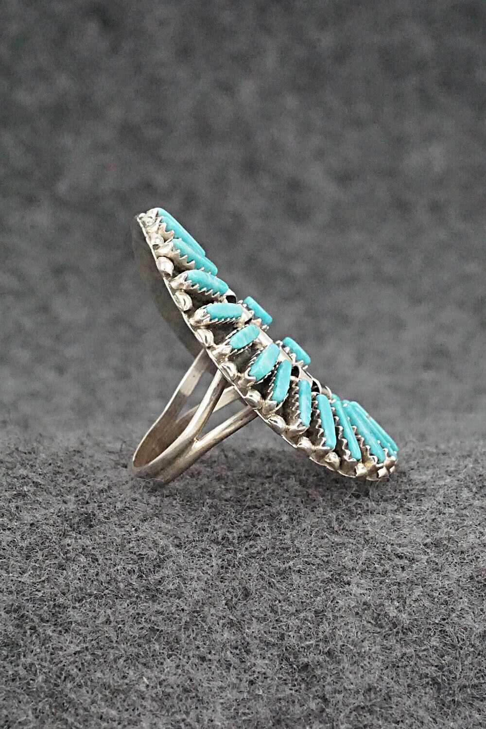 Turquoise & Sterling Silver Ring - Charlie John - Size 8.25