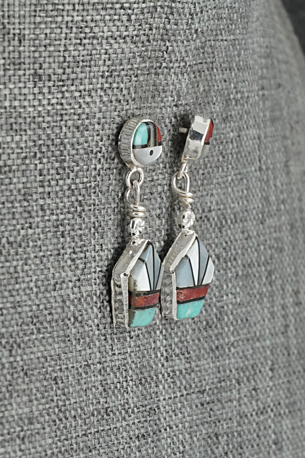 Multi Stone Inlay & Sterling Silver Earrings - Ola Eriacho
