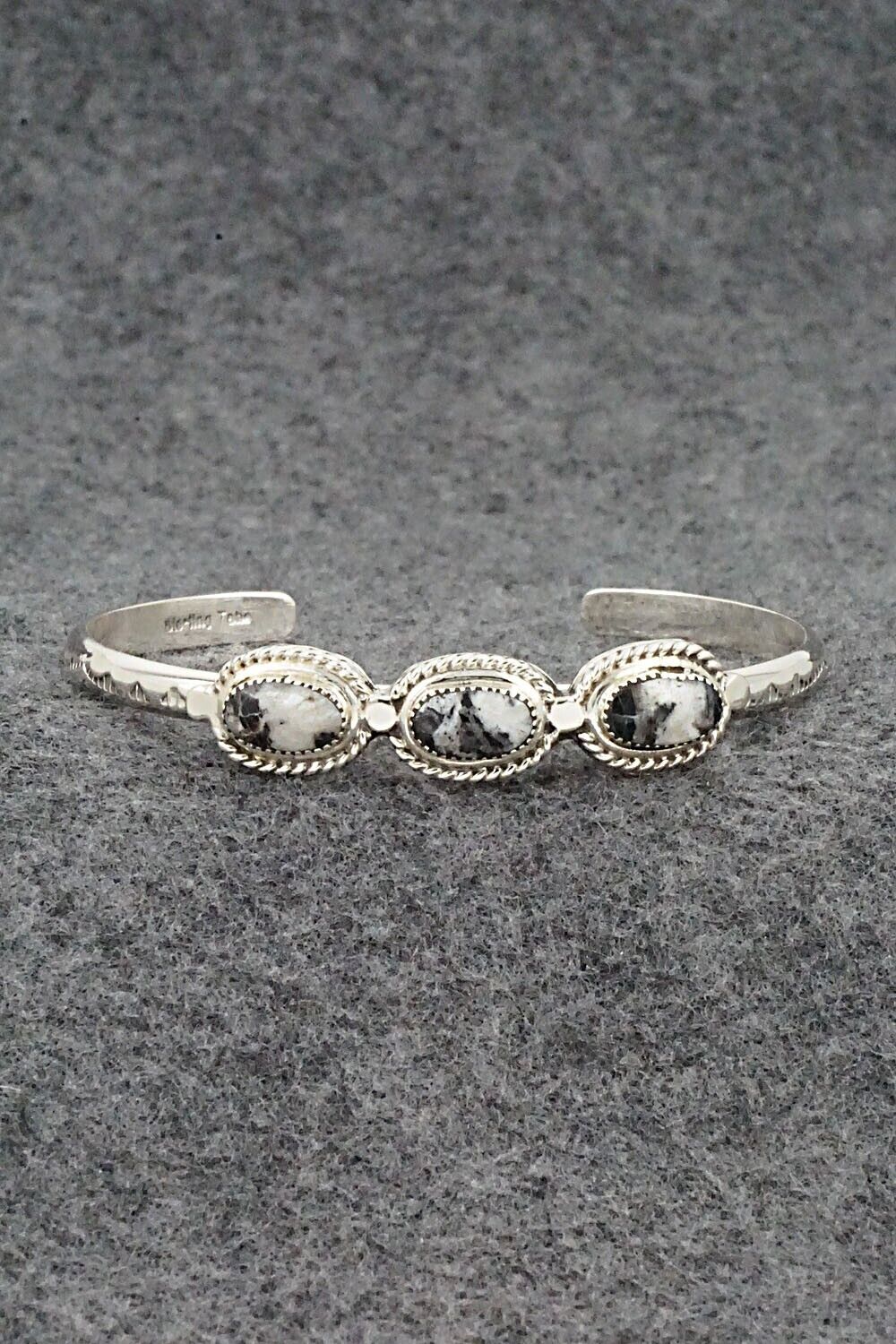 White Buffalo & Sterling Silver Bracelet - Elaine Tahe & Gilbert Smith