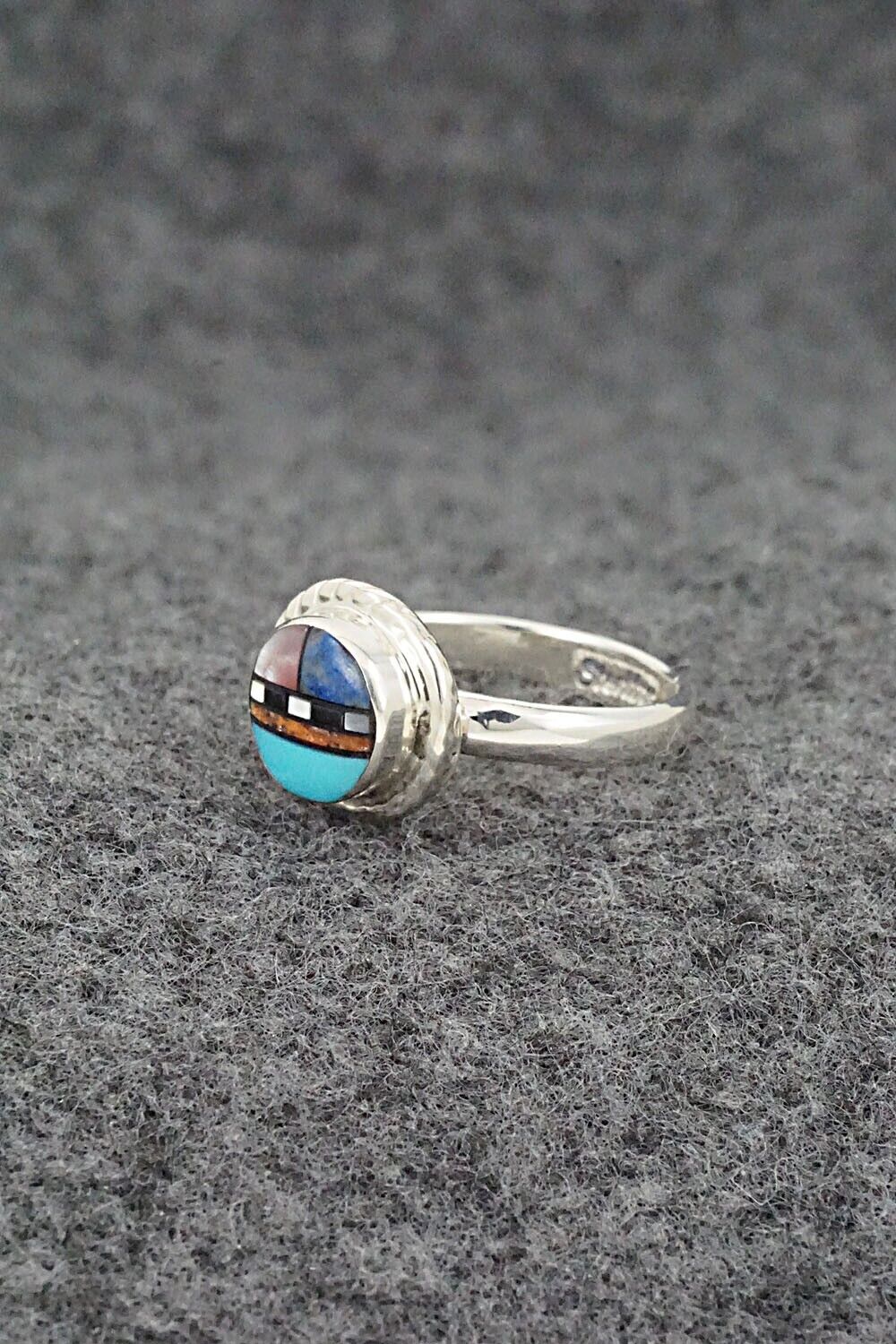 Multi-Stone & Sterling Silver Ring - Delbert Kallestewa Jr. - Size 4.5