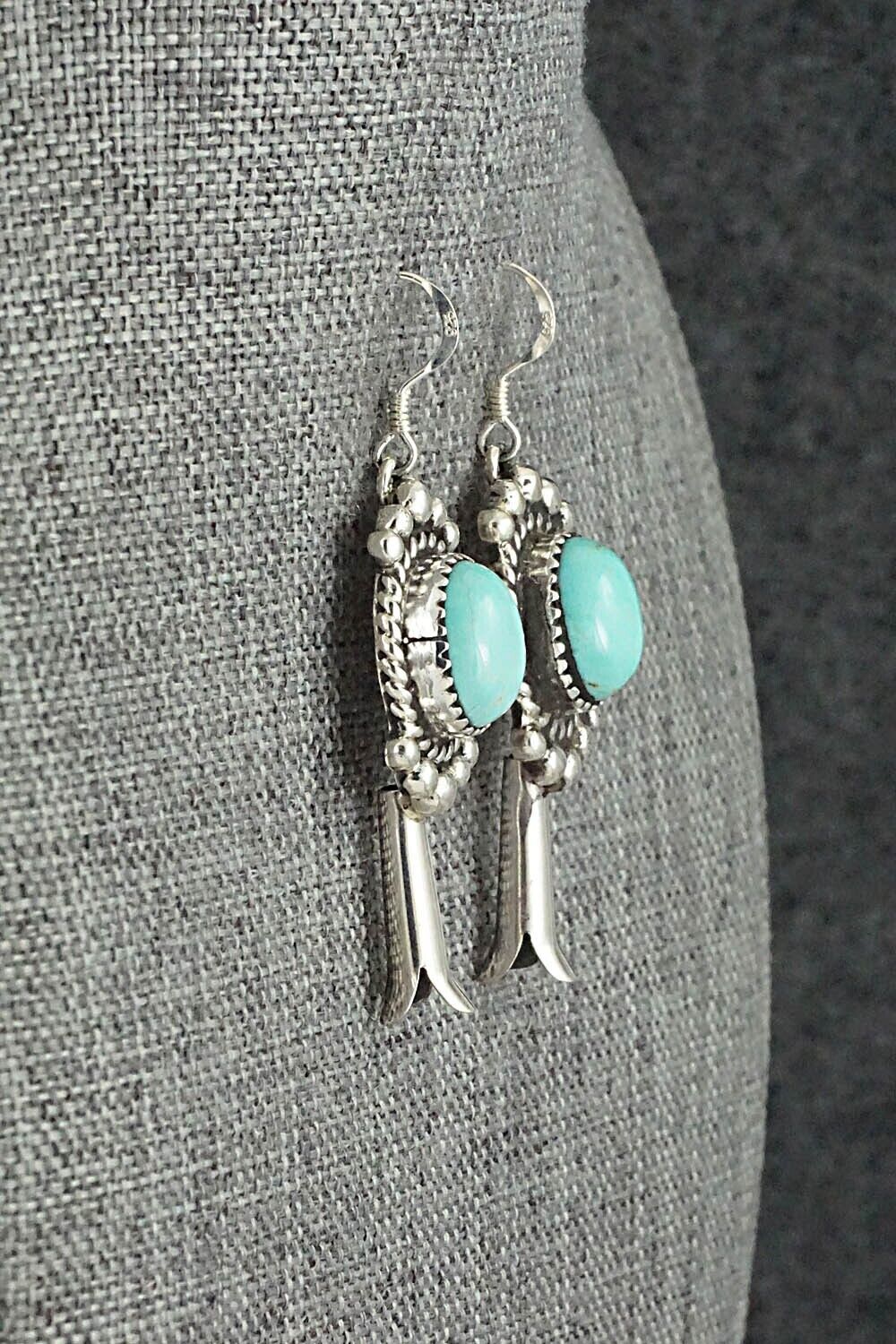 Turquoise & Sterling Silver Earrings - Vernon Johnson