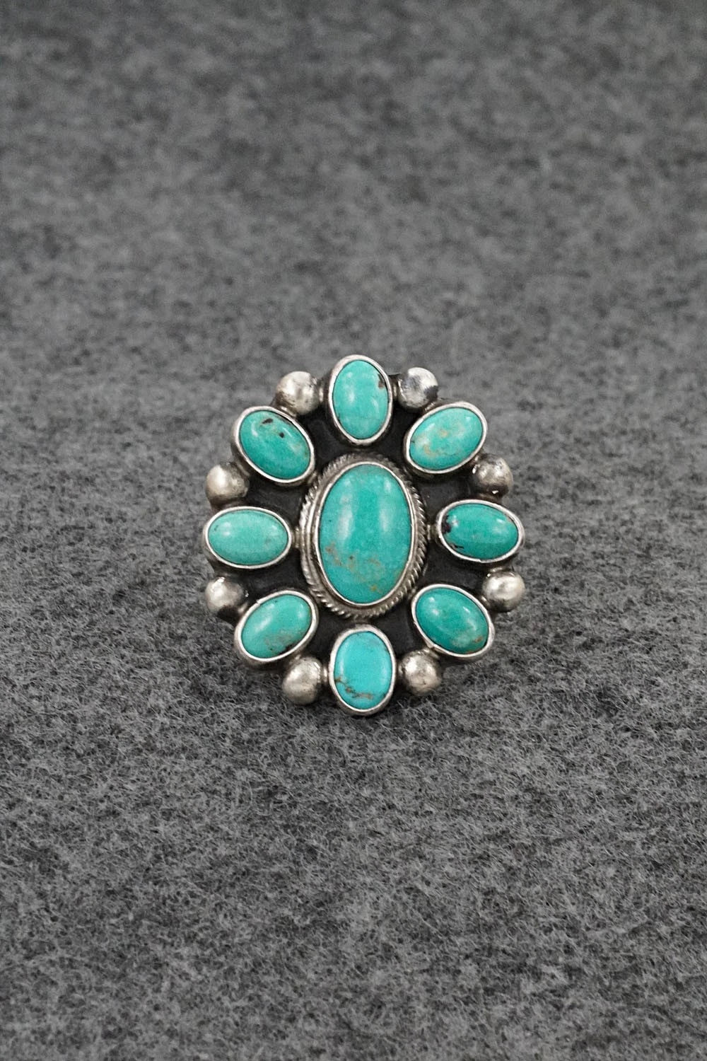 Turquoise & Sterling Silver Ring - Kathleen Livingston - Size Adjustable