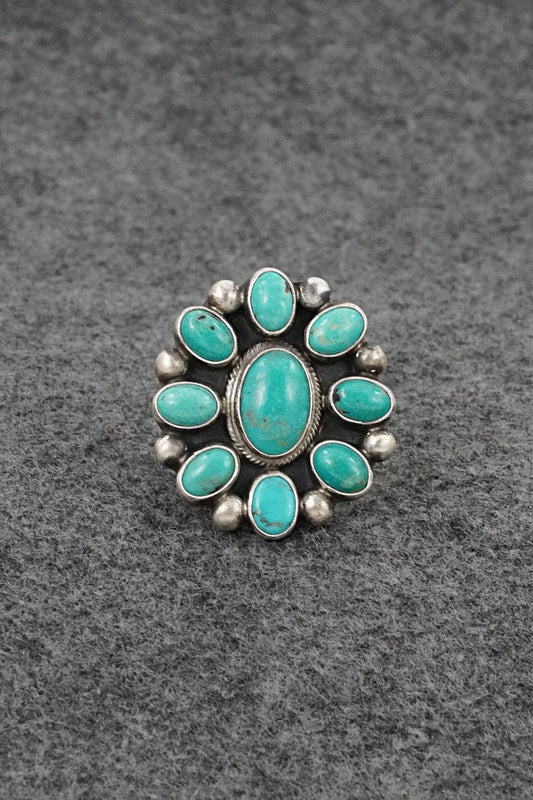 Turquoise & Sterling Silver Ring - Kathleen Livingston - Size Adjustable