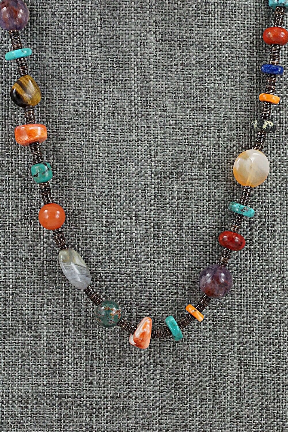 Multi-Stone and Sterling Silver Necklace - Helen Tsosie