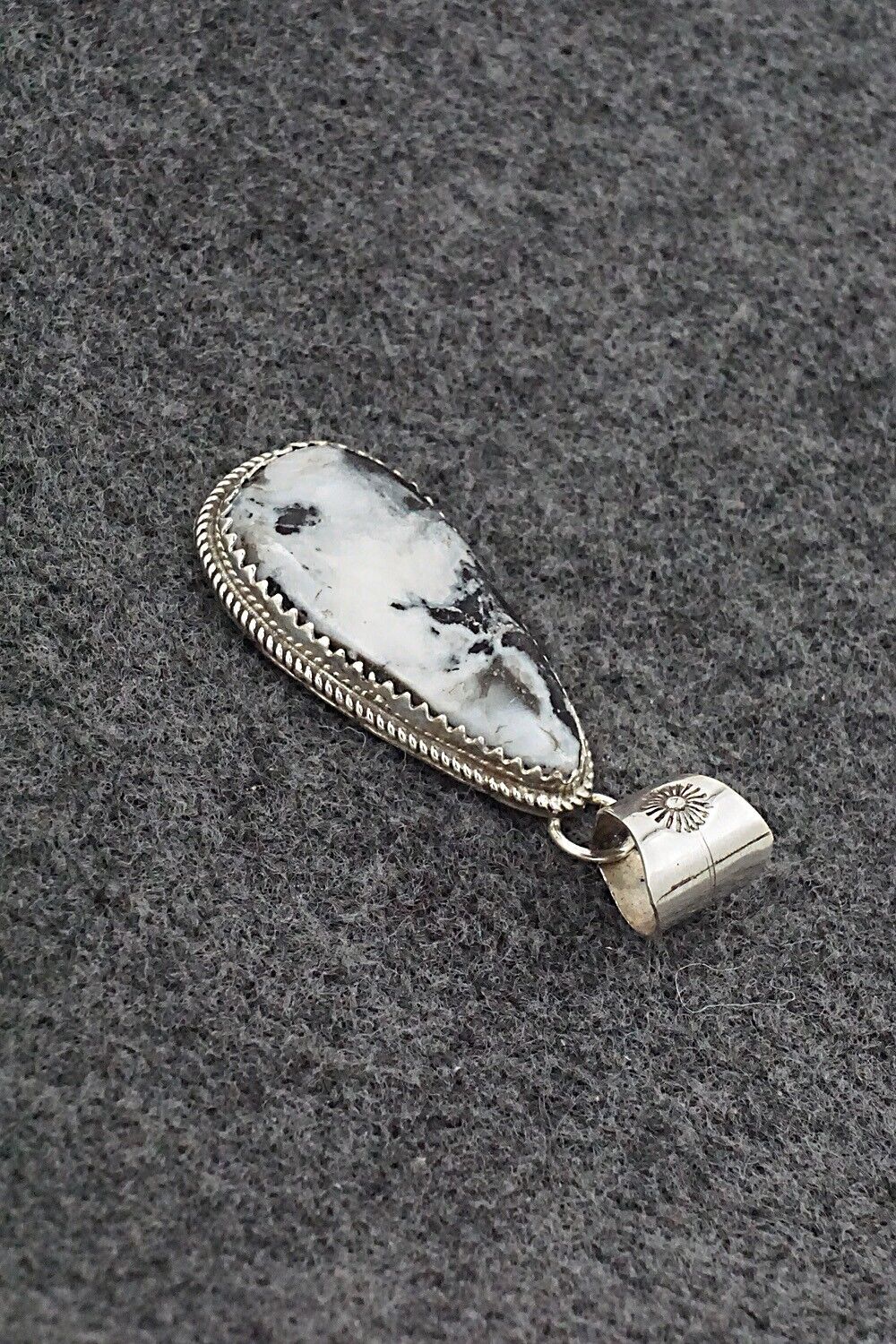 White Buffalo & Sterling Silver Pendant - Ernest Hawthorne