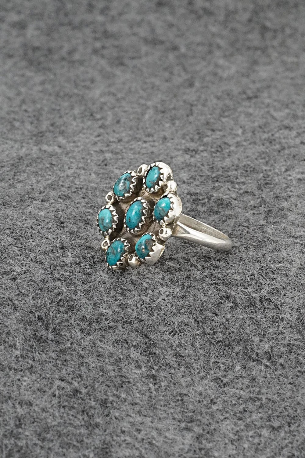 Turquoise & Sterling Silver Ring - Priscilla Reeder - Size 8.25