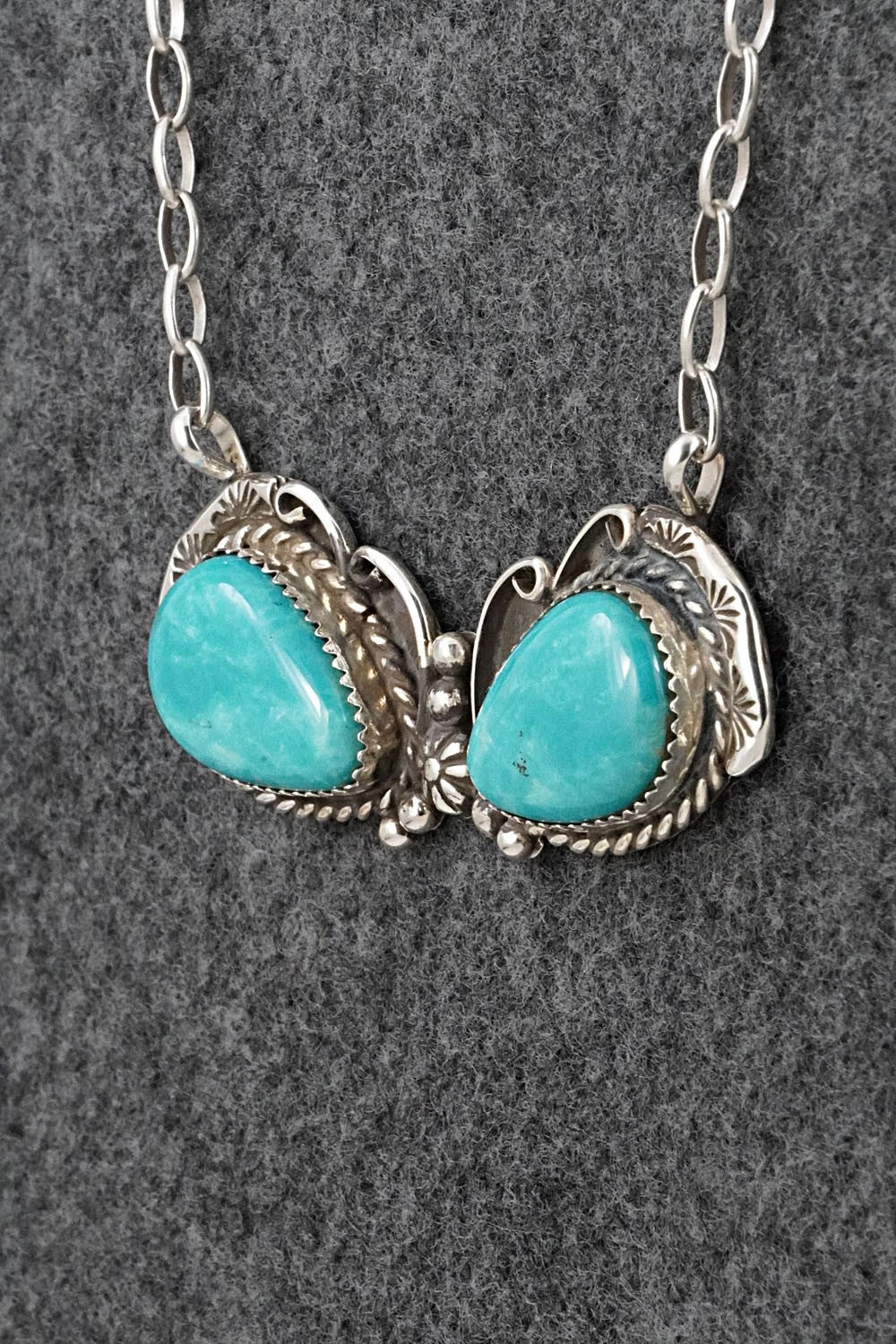 Turquoise & Sterling Silver Necklace - Phil Nez