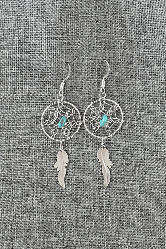 Turquoise & Sterling Silver Earrings - Lorenzo Arviso