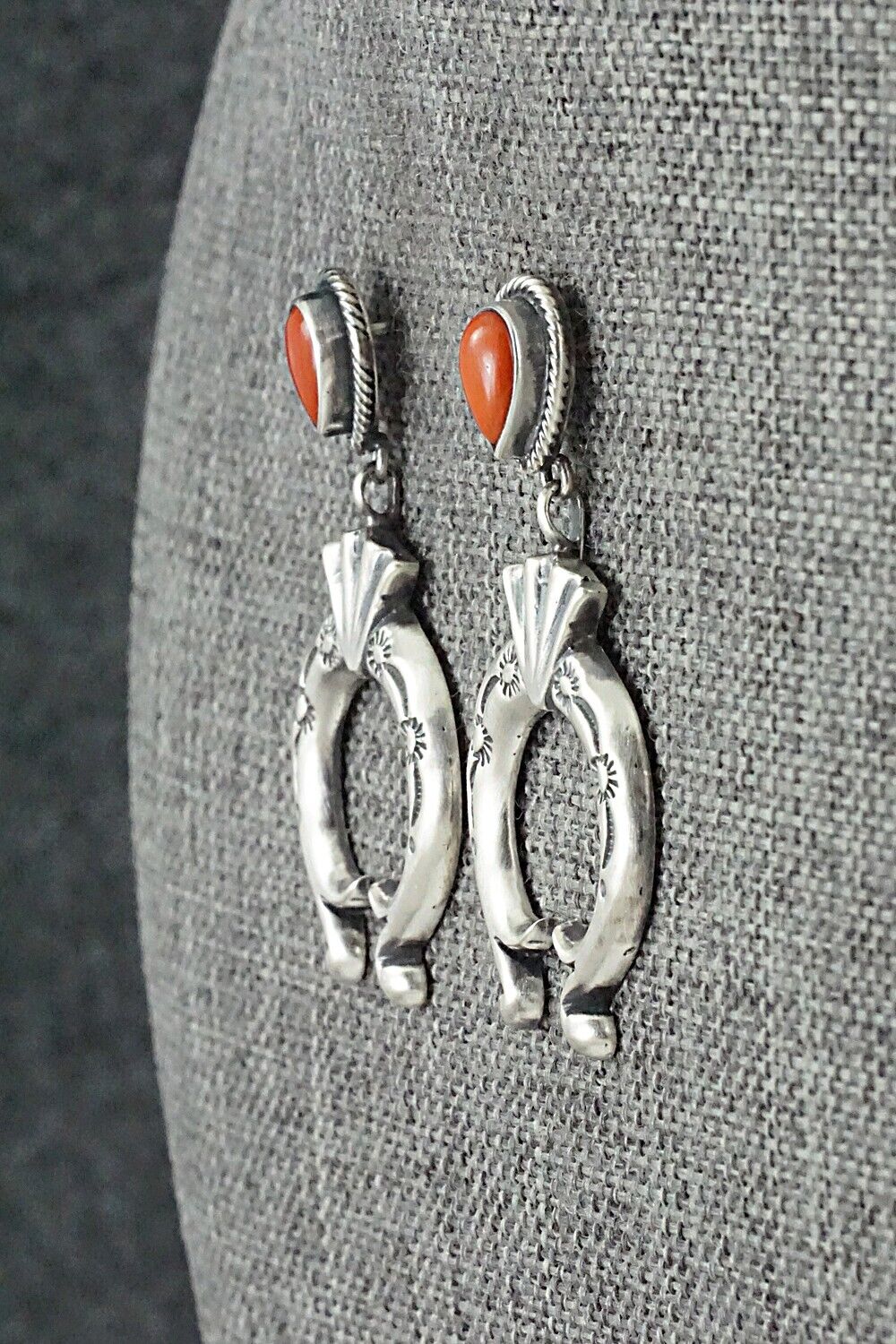 Coral & Sterling Silver Earrings - Verley Betone