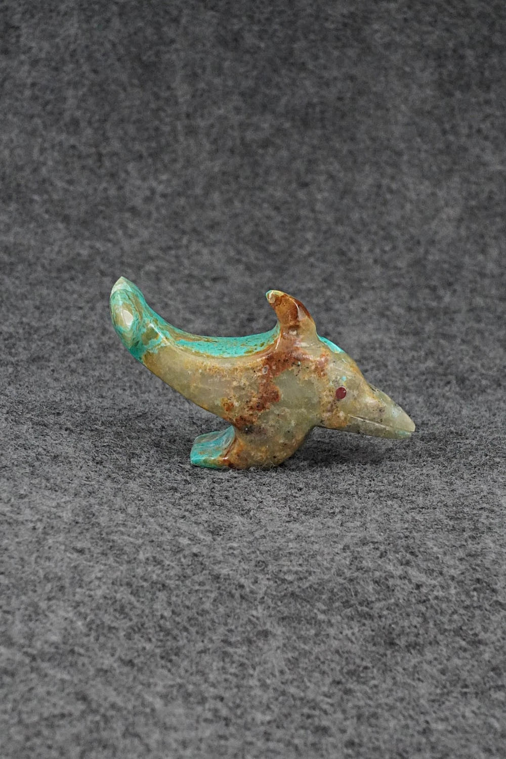 Dolphin Zuni Fetish Carving - Kenric Laiwekete