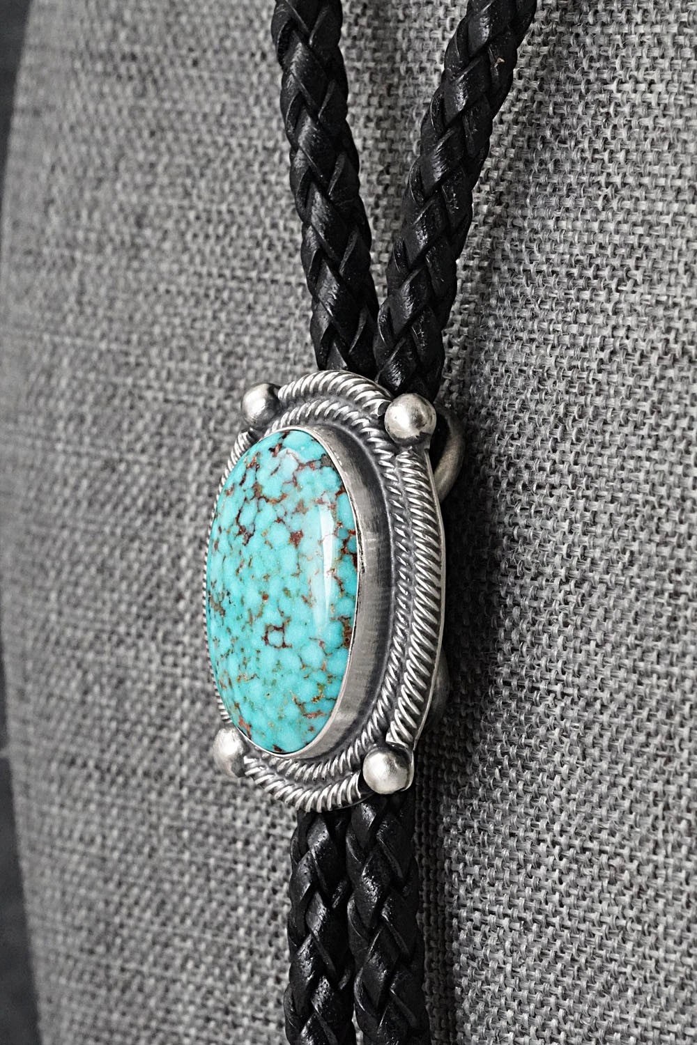 Turquoise & Sterling Silver Bolo Tie - Bob Becenti
