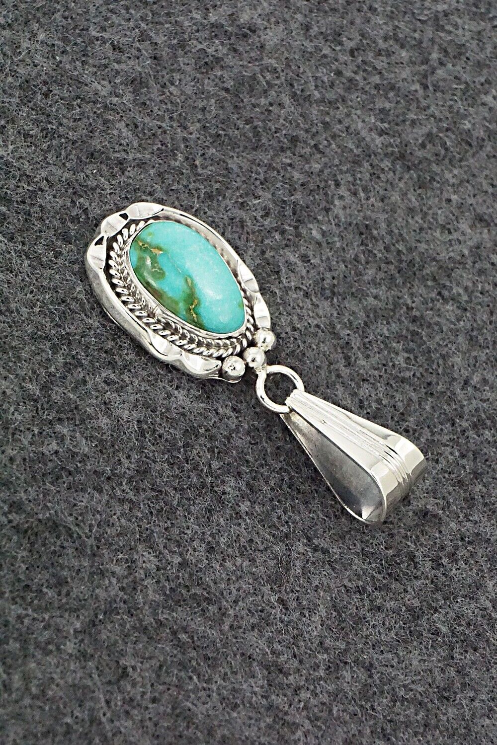 Turquoise & Sterling Silver Pendant - Samuel Yellowhair