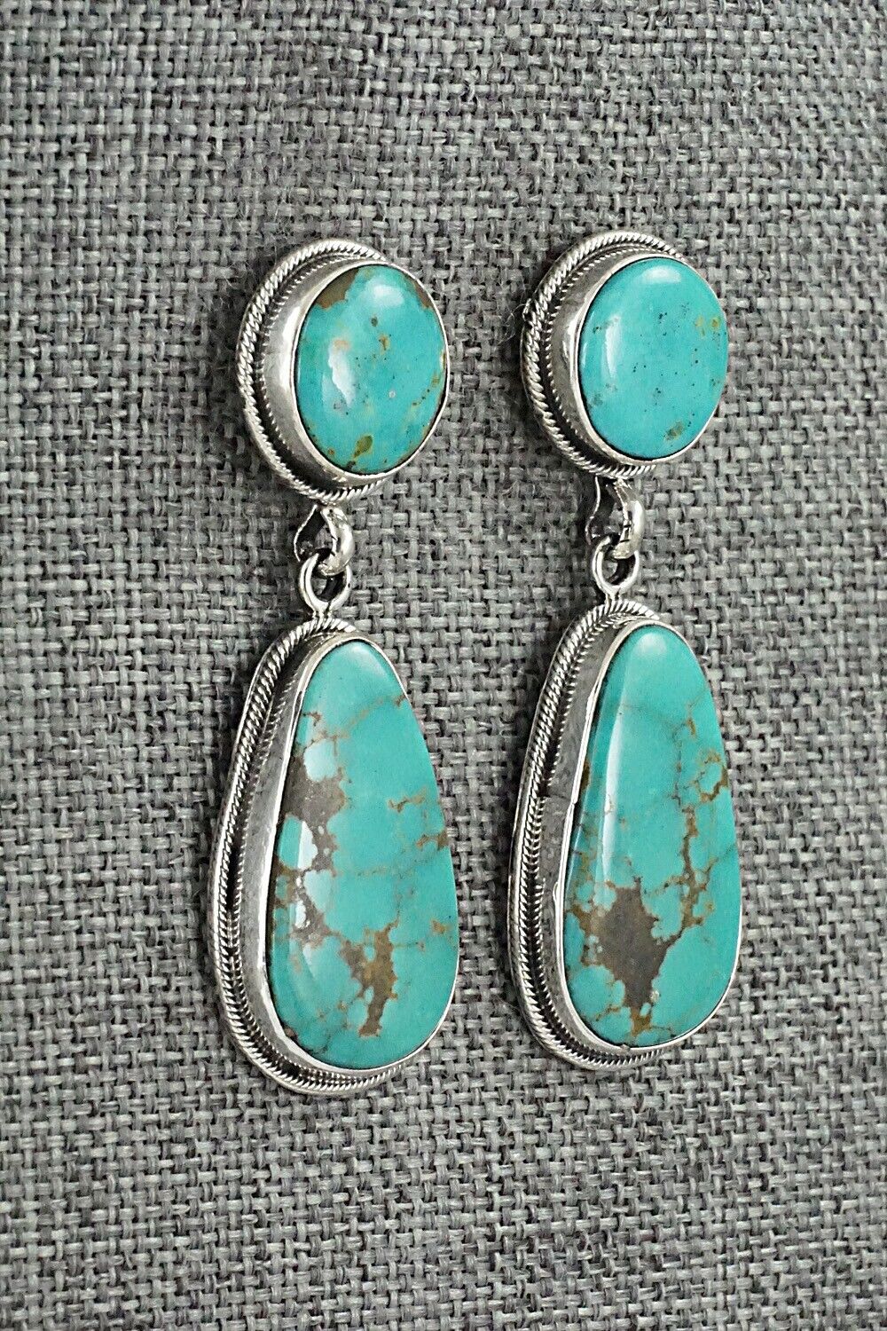 Turquoise & Sterling Silver Earrings - Mark Yazzie