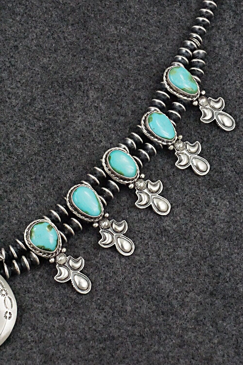 Turquoise & Sterling Silver Squash Blossom Set - Adrienne Gordon