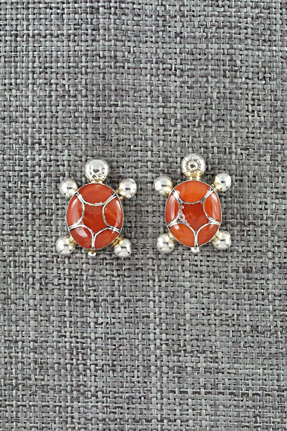 Coral & Sterling Silver Earrings - Amielda Peynetsa