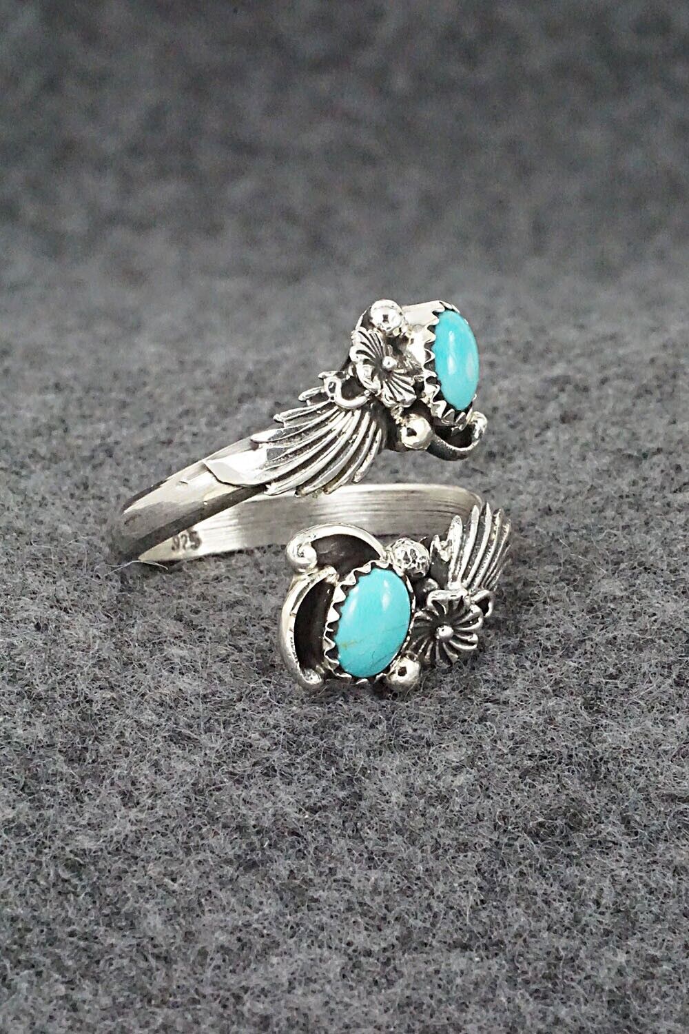 Turquoise & Sterling Silver Ring - Etta Belin - Size 9