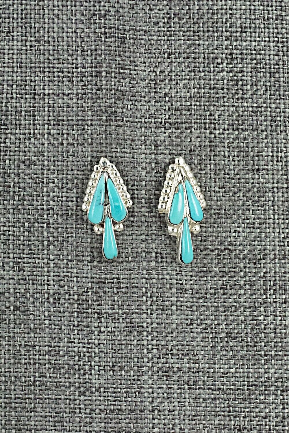 Turquoise & Sterling Silver Earrings - Vincent Hooee