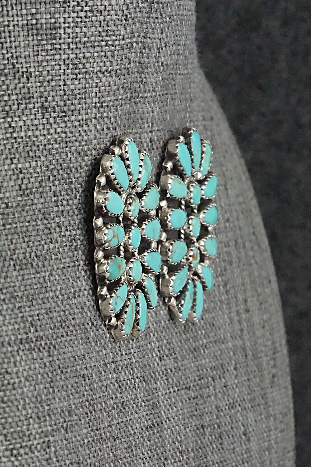 Turquoise & Sterling Silver Earrings - Zeita Begay