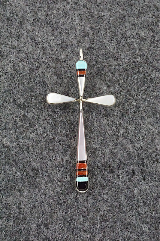 Multi Stone & Sterling Silver Pendant - Lynette Bowannie