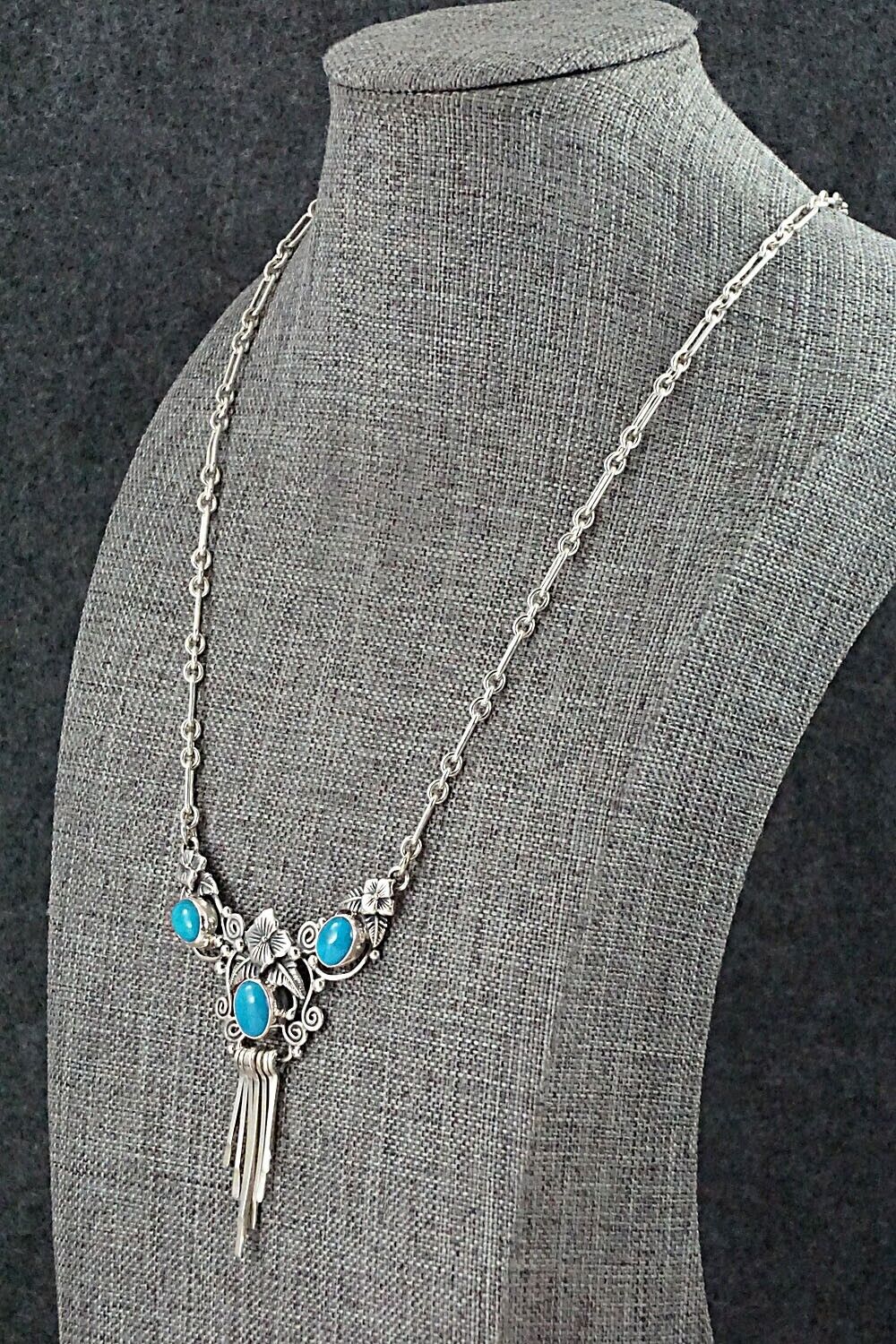 Turquoise & Sterling Silver Necklace - Roie Jaque