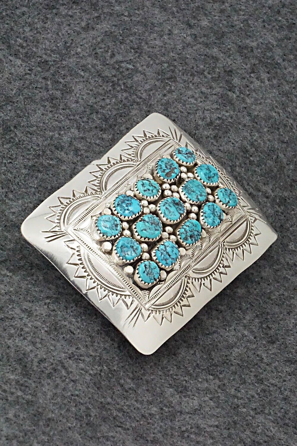 Turquoise & Sterling Silver Belt Buckle - David Segar