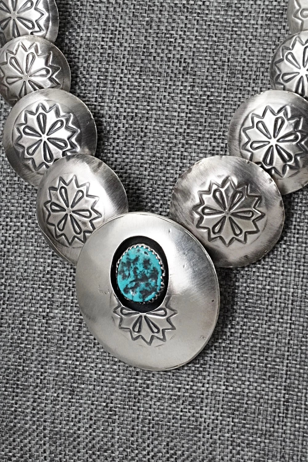 Turquoise & Sterling Silver Necklace and Earrings Set - Tim Thompson