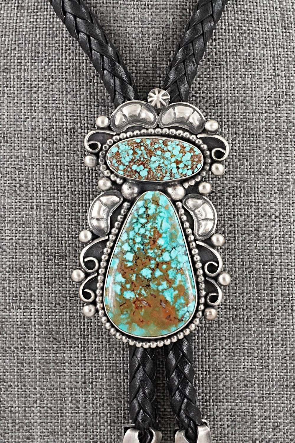 Turquoise & Sterling Silver Bolo Tie - Paul Livingston