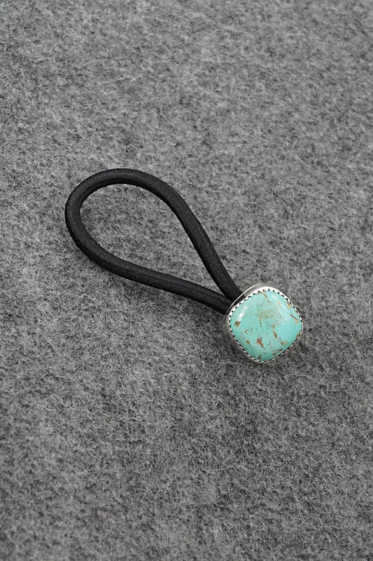 Turquoise & Sterling Silver Hair Tie - Jolene Begay