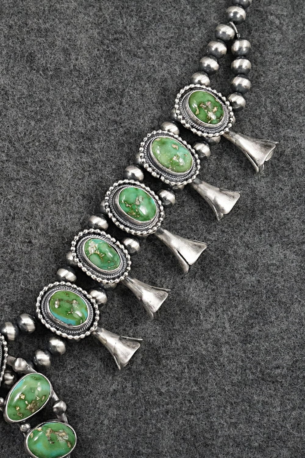 Turquoise & Sterling Silver Squash Blossom Set - Darrin Livingston
