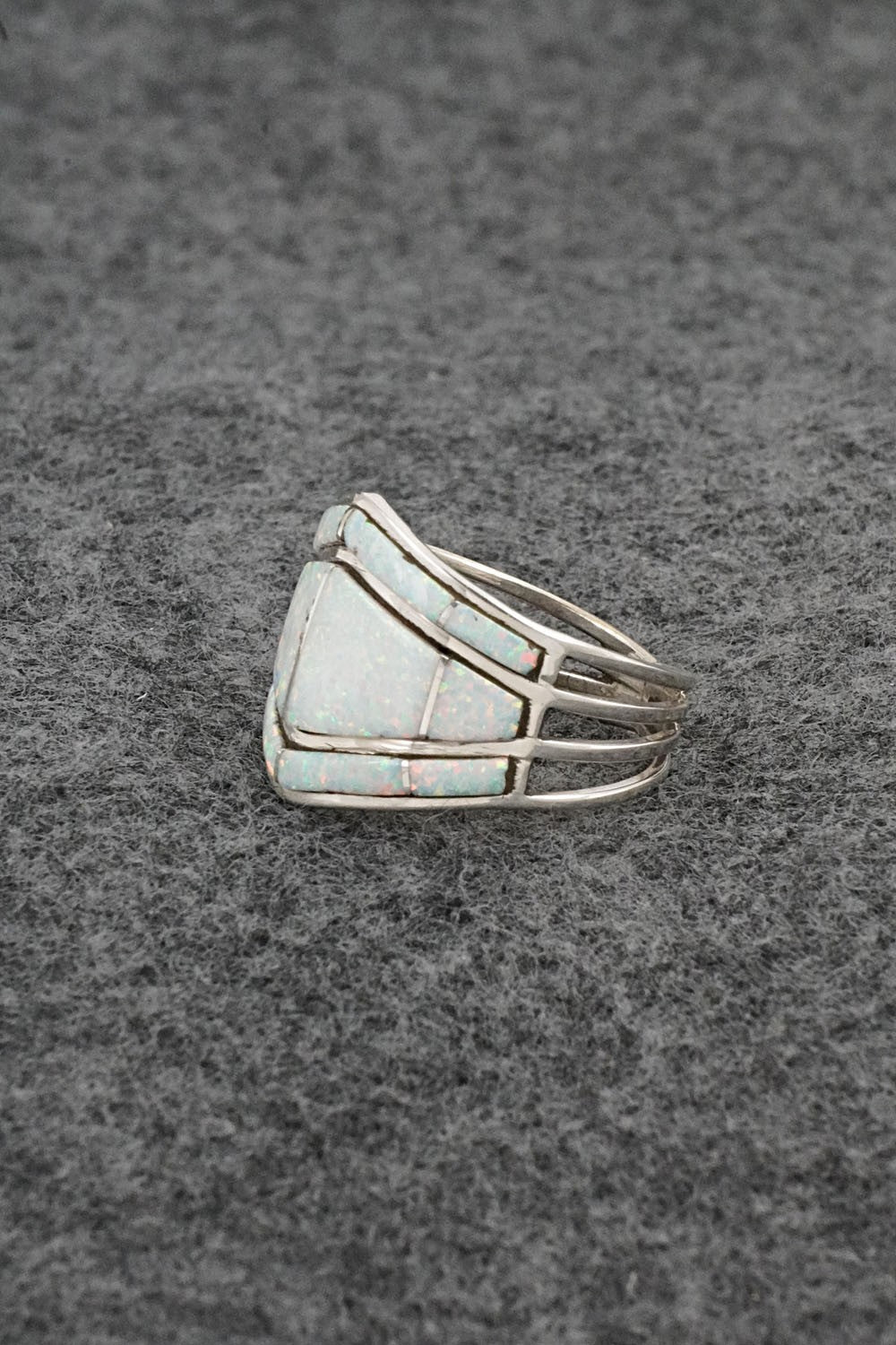 Opalite & Sterling Silver Ring - Andrew Enrico - Size 8