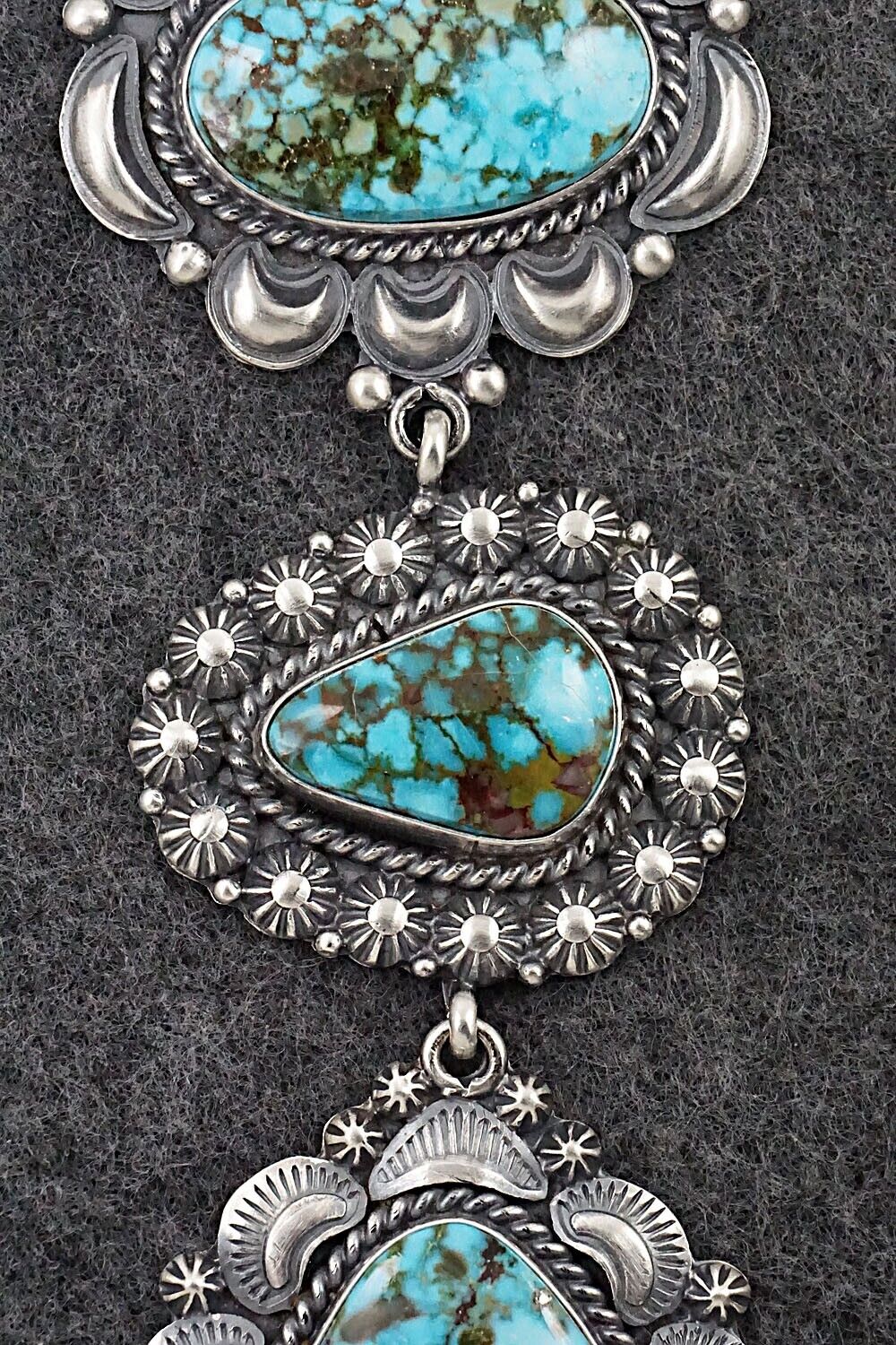 Turquoise & Sterling Silver Pendant - Raymond Delgarito