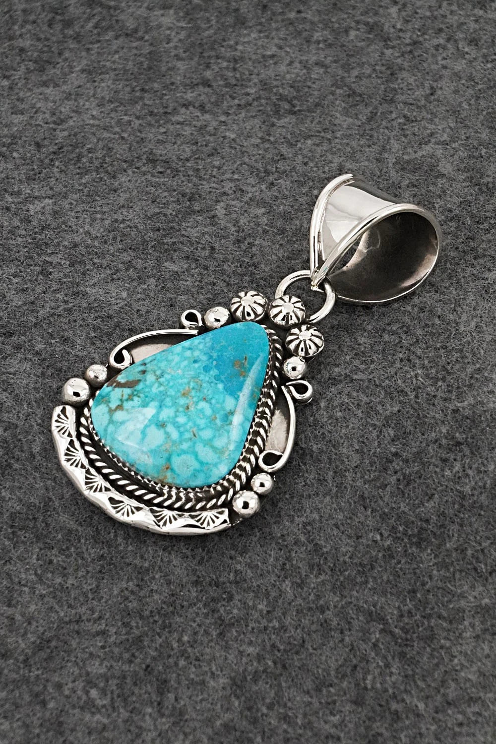 Turquoise and Sterling Silver Pendant - Phil Nez