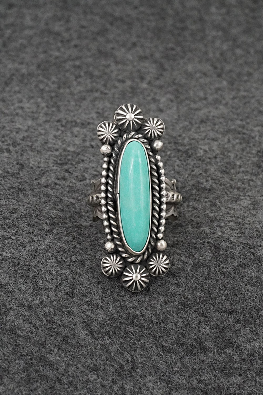 Turquoise & Sterling Silver Ring - Michael Calladitto - Size 8.5
