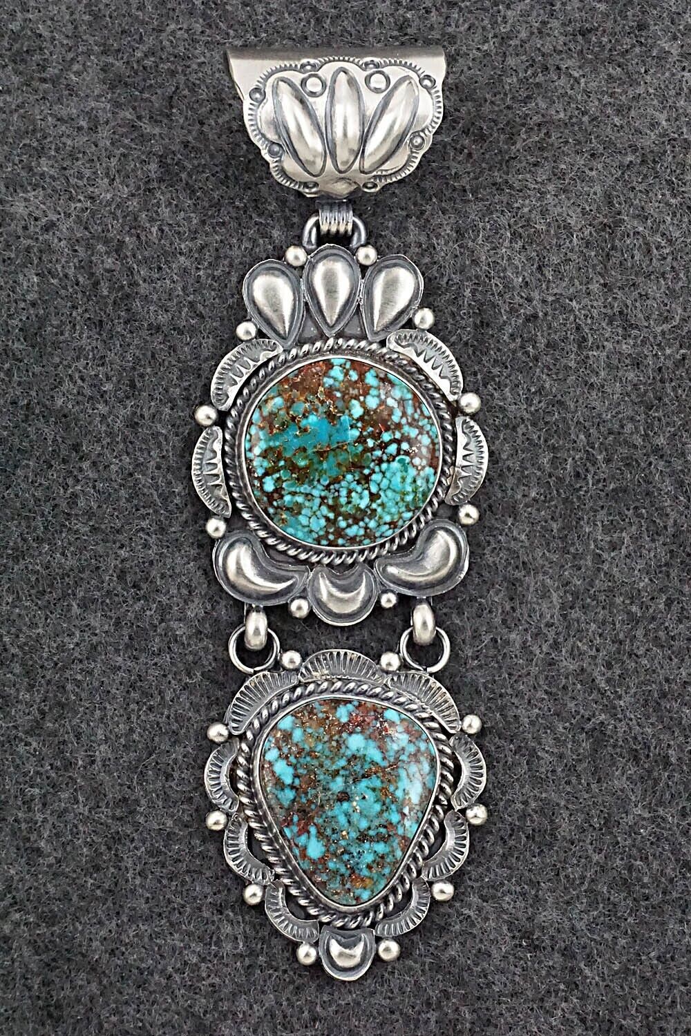 Turquoise & Sterling Silver Pendant - Raymond Delgarito