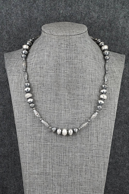 Sterling Silver Navajo Pearl Necklace 18" - Vintage