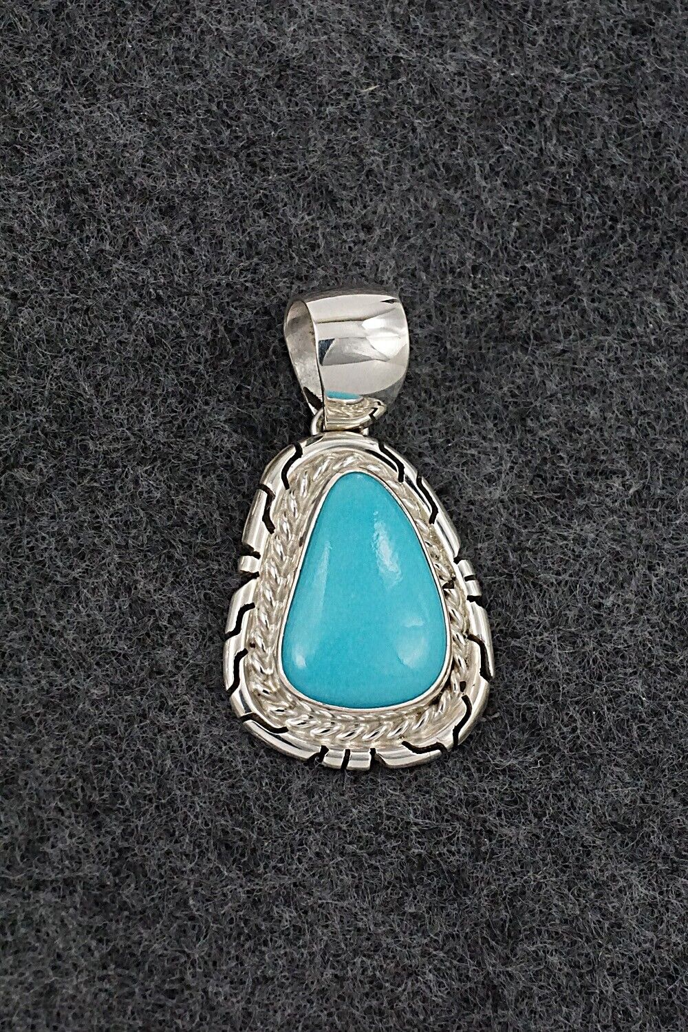 Turquoise & Sterling Silver Pendant - Johnny Frank