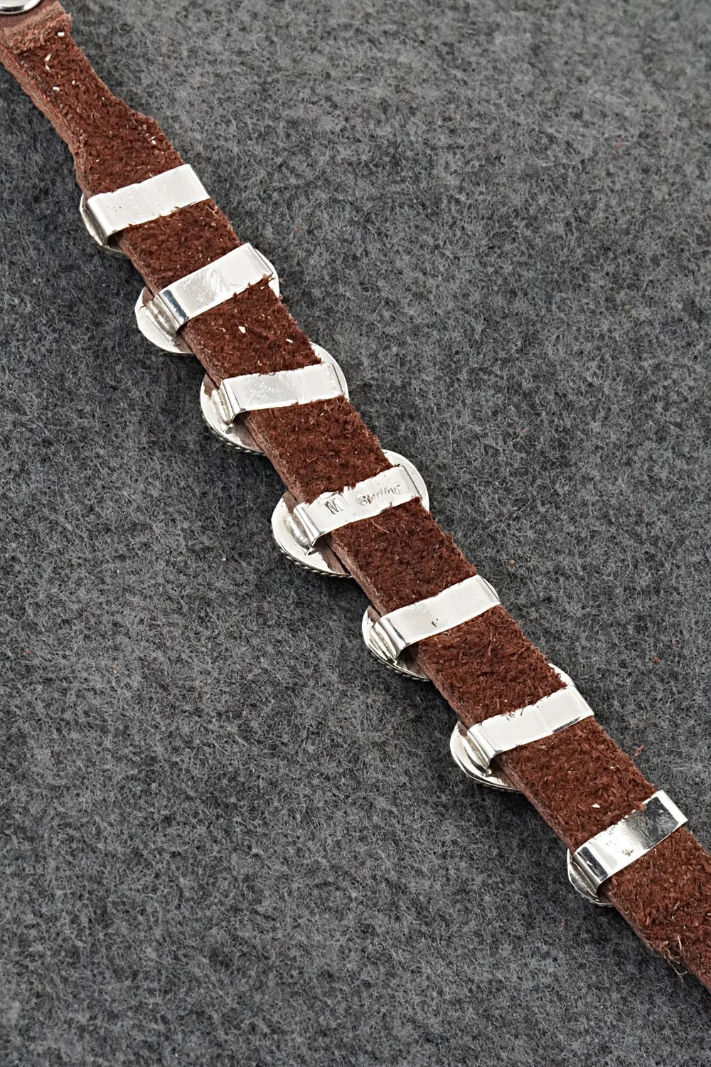 Turquoise, Sterling Silver & Leather Bracelet - Marlene Ramone