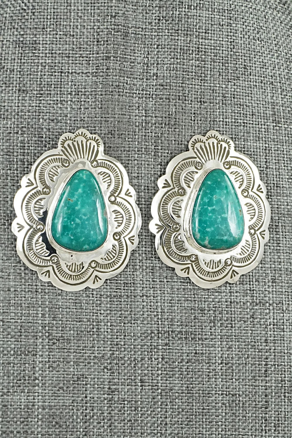 Turquoise & Sterling Silver Earrings - Arnold Blackgoat