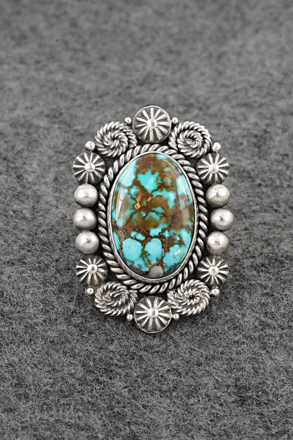 Turquoise & Sterling Silver Ring - Rosita Calladitto - Size 9