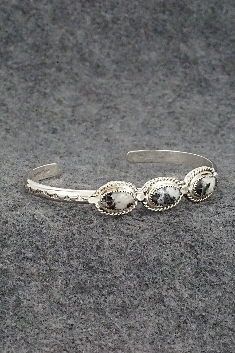 White Buffalo & Sterling Silver Bracelet - Elaine Tahe & Gilbert Smith