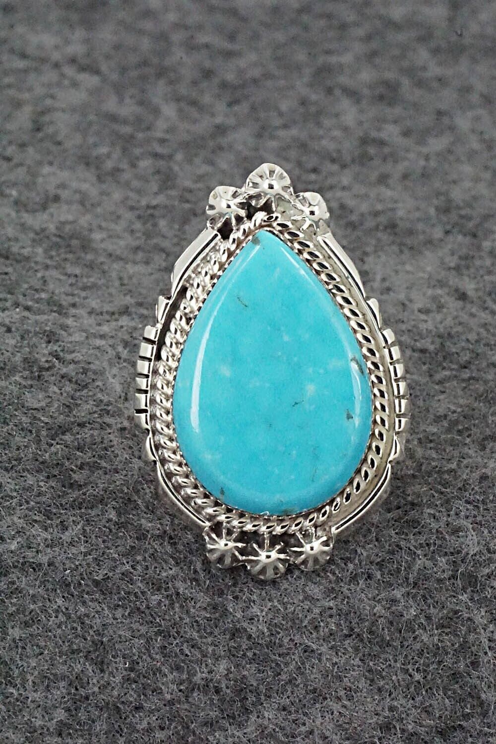 Turquoise & Sterling Silver Ring - Andrew Vandever - Size 8.5