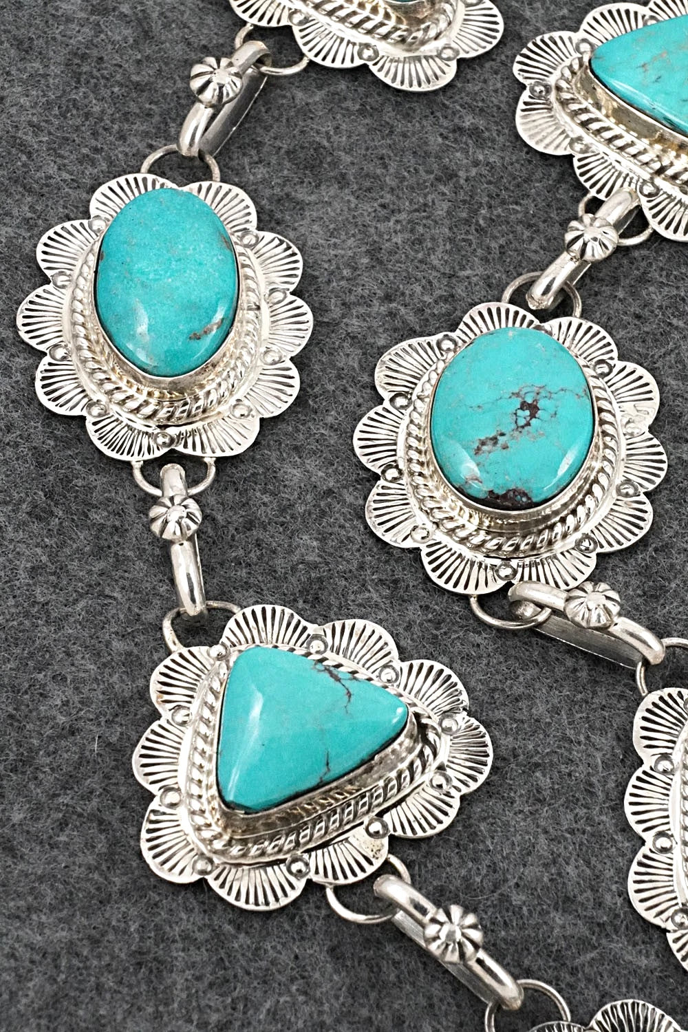Turquoise & Sterling Silver Necklace - Vernon Johnson