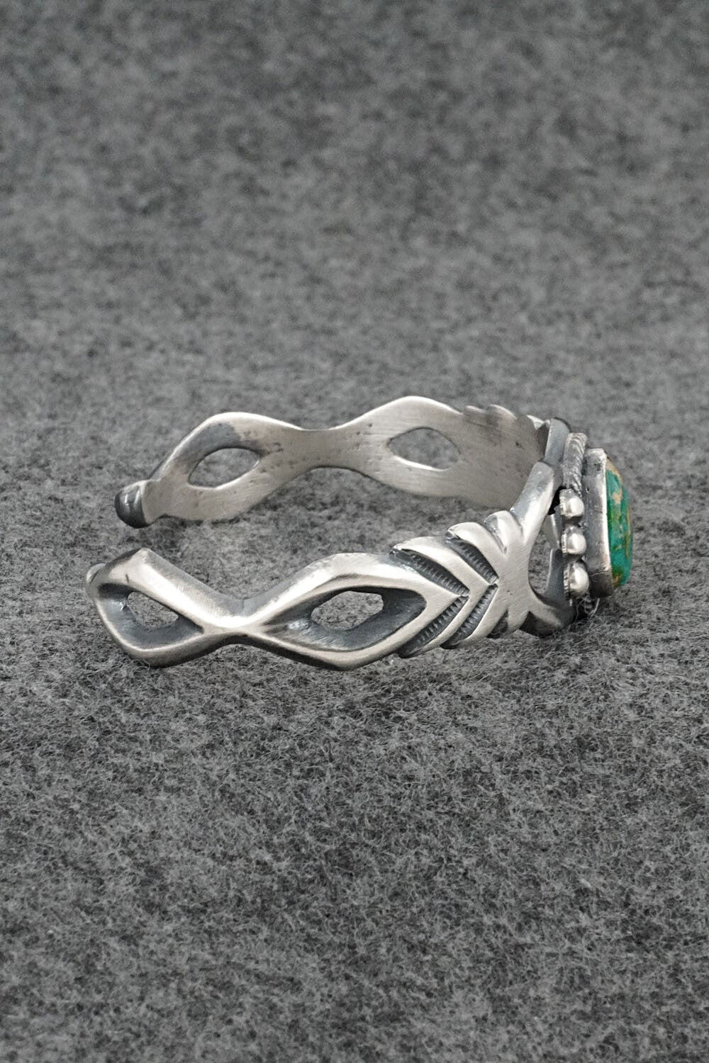 Turquoise & Sterling Silver Bracelet - Harrison Bitsue