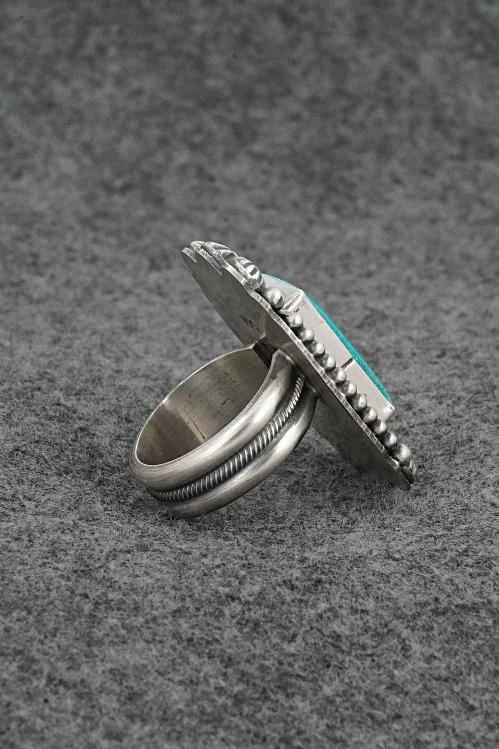 Turquoise & Sterling Silver Ring - Michael Calladitto - Size 8.5