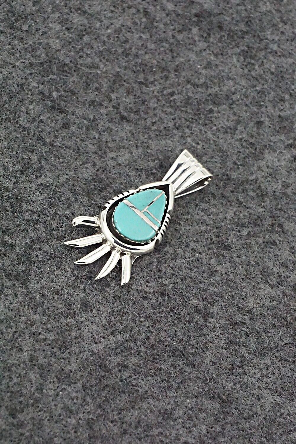 Turquoise & Sterling Silver Pendant - James Manygoats