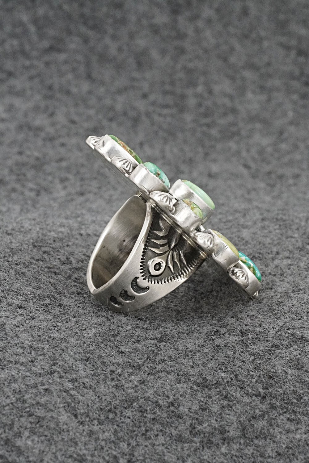 Turquoise & Sterling Silver Ring - Tom Lewis - Size 7