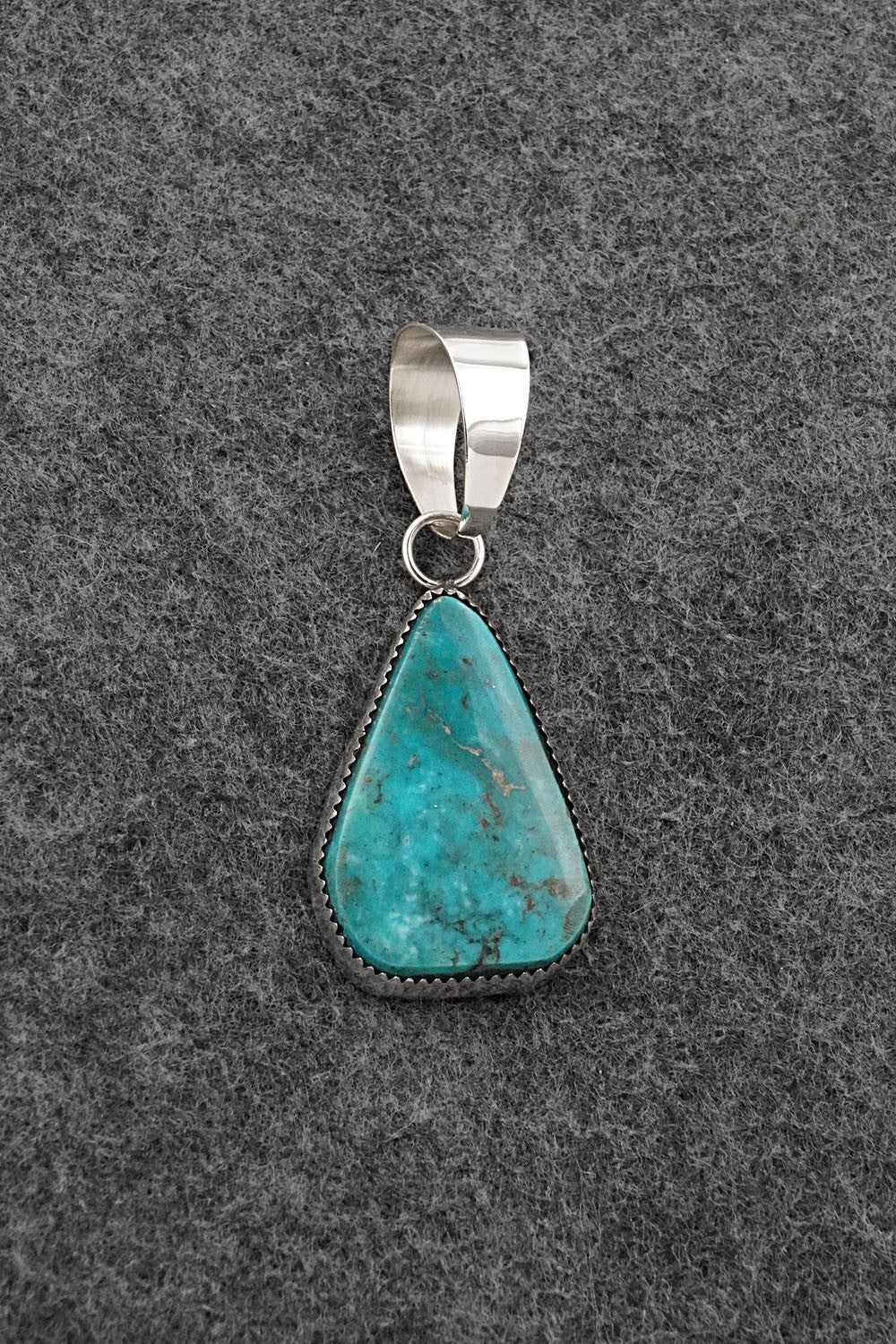 Turquoise and Sterling Silver Pendant - Leslie Nez