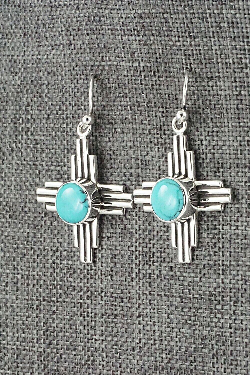 Turquoise & Sterling Silver Earrings - Raymond Coriz